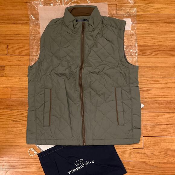 Vineyard Vines Dorset Quilted Vest Surplus Green Medium BRAND NEW NWT